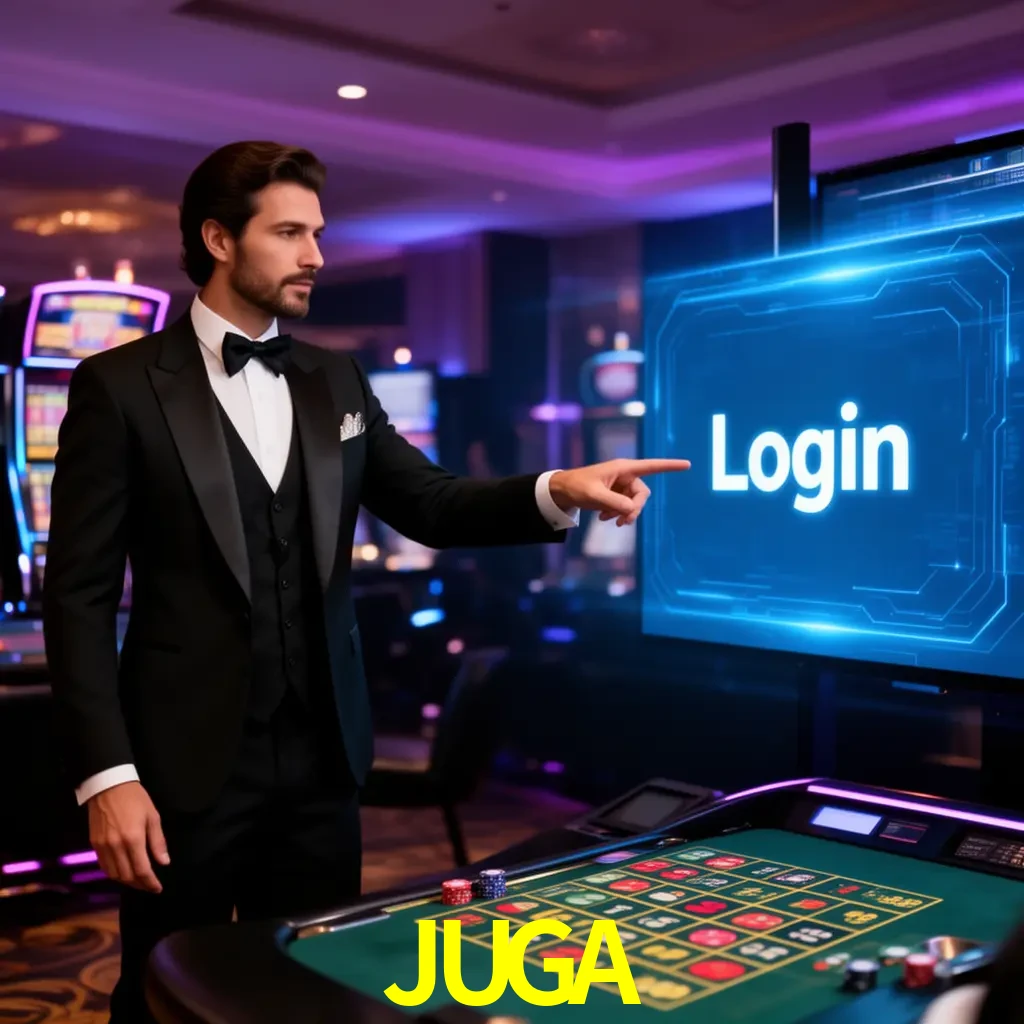JUGA Login - OTP, cuenta y soporte Pantalla JUGA Login con OTP, contraseña, cuenta segura y soporte móvil