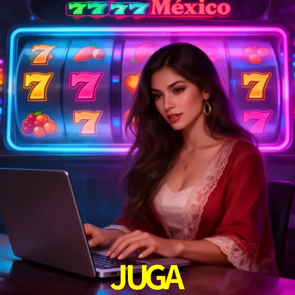 JUGA Slots - tragamonedas, RTP y control Tragamonedas JUGA con símbolos, saldo móvil y reglas de apuesta visibles